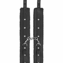 Ouch! Menottes De Chevilles Plush Noir -GODES EN SILICONE Soldes menottes de chevilles plush noir 2
