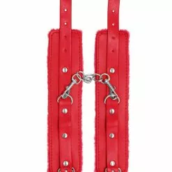 Ouch! Menottes De Poignet Plush Rouge -GODES EN SILICONE Soldes menottes de poignet plush rouge 2