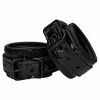 Ouch! Luxury Menottes De Poignets Luxury Noire -GODES EN SILICONE Soldes menottes de poignets luxury noire