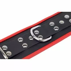 The Red Menottes En Cuir Pour Les Chevilles Noir-Rouge -GODES EN SILICONE Soldes menottes en cuir pour les chevilles noir rouge 4