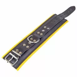 The Red Menottes En Cuir Rembourrées Pour Chevilles Noir-Jaune -GODES EN SILICONE Soldes menottes en cuir rembourrees pour chevilles noir jaune 2