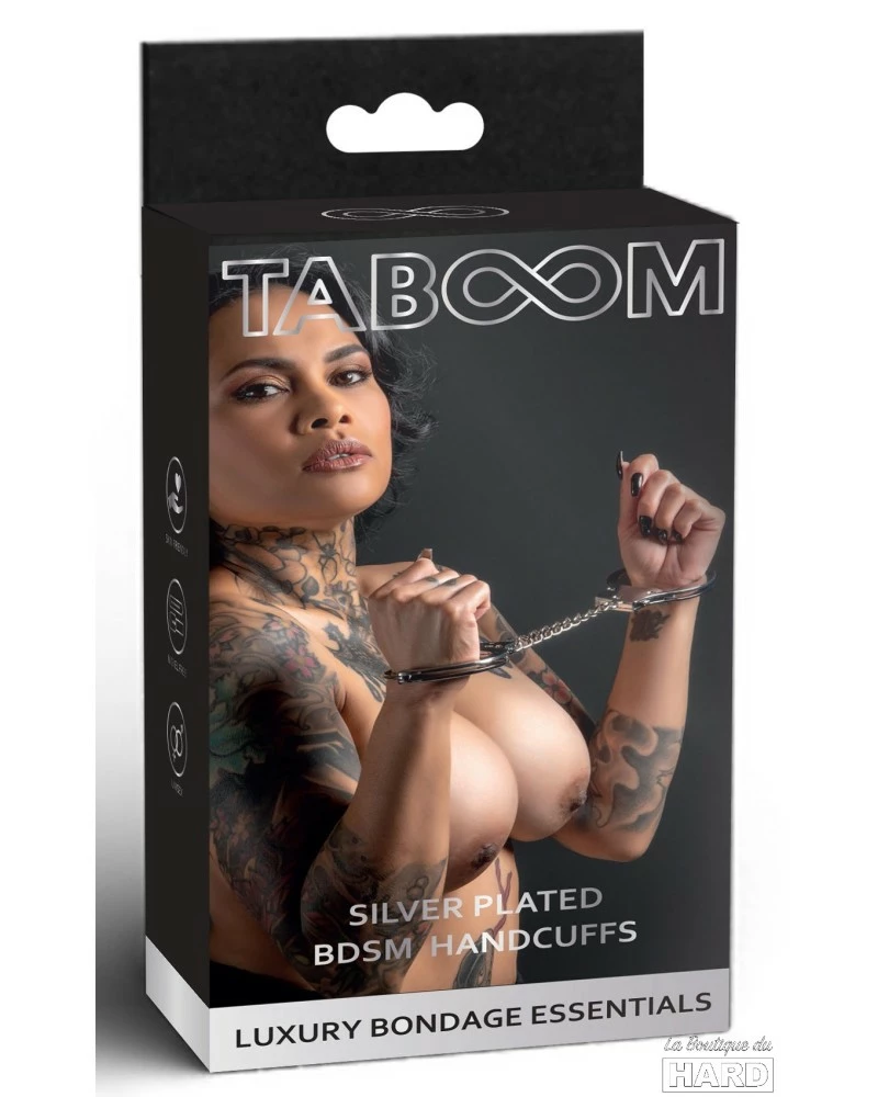 Menottes En Métal Taboom Argentées 4 Menottes En Métal Taboom Argentées – Image 2