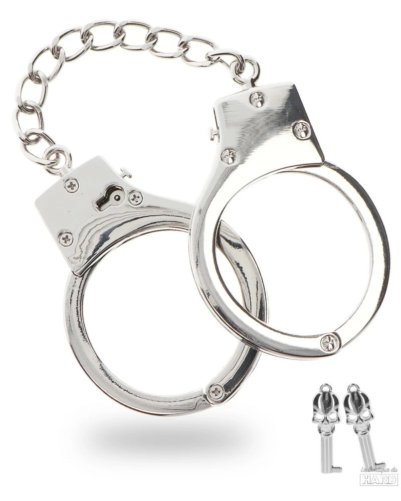 Menottes En Métal Taboom Argentées 3 Menottes En Métal Taboom Argentées