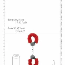 Ouch! Menottes Pleasure Furry Rouges -GODES EN SILICONE Soldes menottes pleasure furry rouges 2