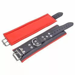 The Red Menottes Rembourrées En Cuir Pour Les Poignets Noir-Rouge -GODES EN SILICONE Soldes menottes rembourrees en cuir pour les poignets noir rouge 2