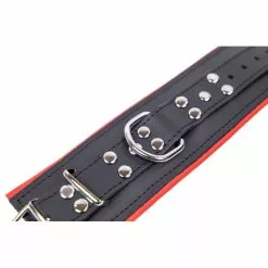 The Red Menottes Rembourrées En Cuir Pour Les Poignets Noir-Rouge -GODES EN SILICONE Soldes menottes rembourrees en cuir pour les poignets noir rouge 4