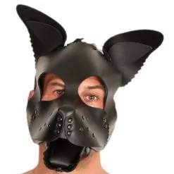 The Red PUPPY MASQUE EN CUIR NOIR + SET LANGUE ET OREILLES NOIR