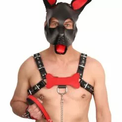 The Red PUPPY SET OREILLES ET LANGUE EN CUIR ROUGE -GODES EN SILICONE Soldes puppy set oreilles et langue en cuir rouge 2