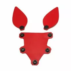 The Red PUPPY SET OREILLES ET LANGUE EN CUIR ROUGE