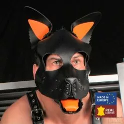 The Red Véritable Masque En Cuir PUPPY Orange